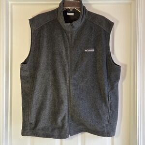 Columbia Steens Mountain Fleece Vest Men's Size XL Gray Full Zip‎ Hiking Apparel